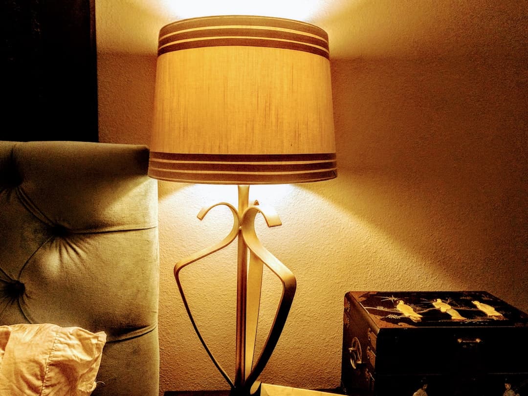 black and brown table lamp